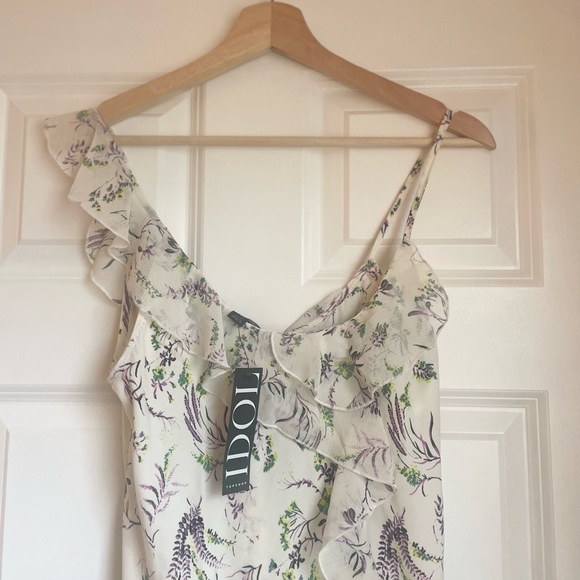 NWT Topshop Women's Dress Idol Midi Ruffle Frill Floral Print Sleeveless Size 8 - Picture 5 of 8